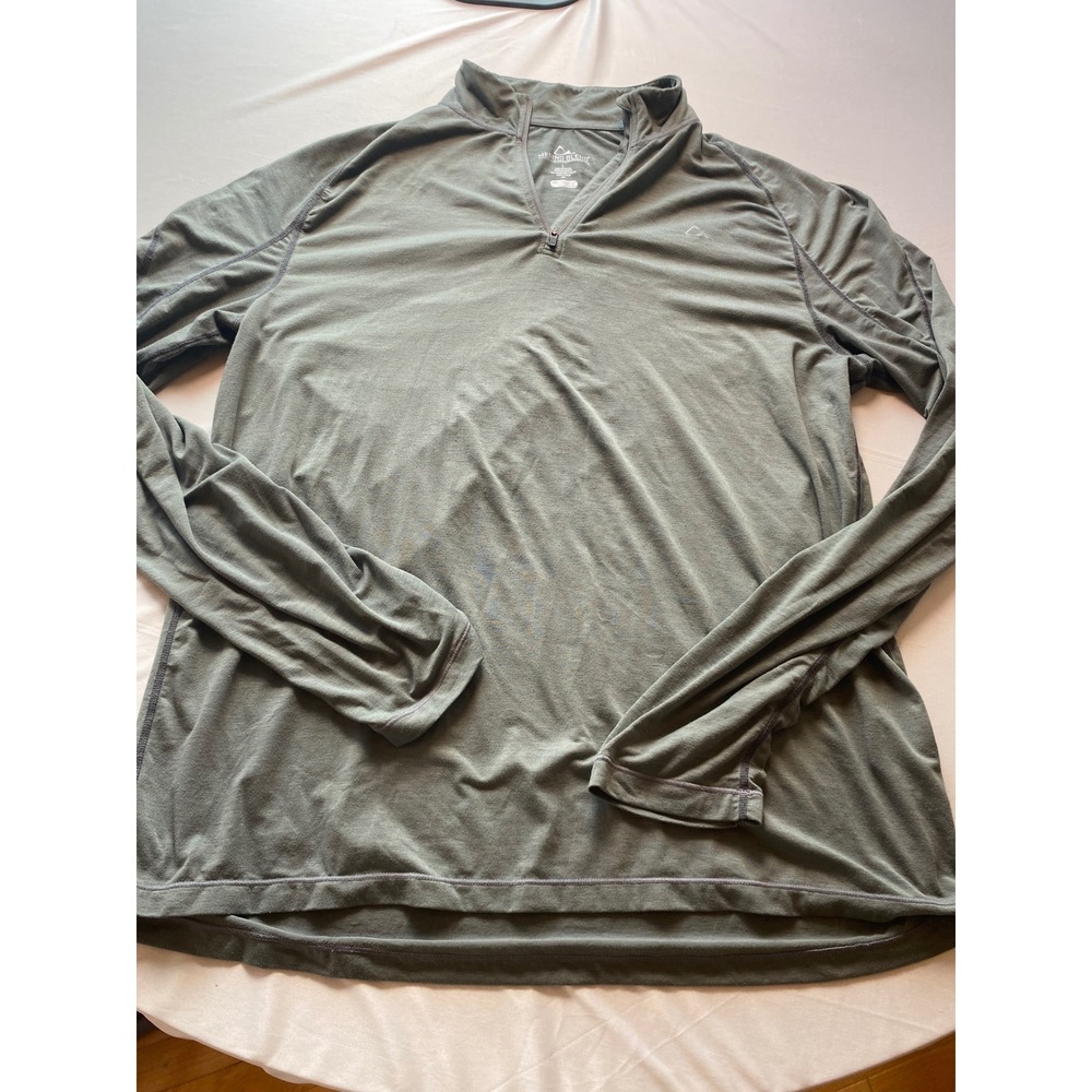 Paradox Mens Merino Blend Quarter Zip Base Layer Top Olive Green Size Large